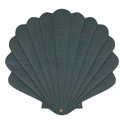 Moi Mili Blue Shell Playmat - Shell-shaped baby mat in organic cotton and soft velvet