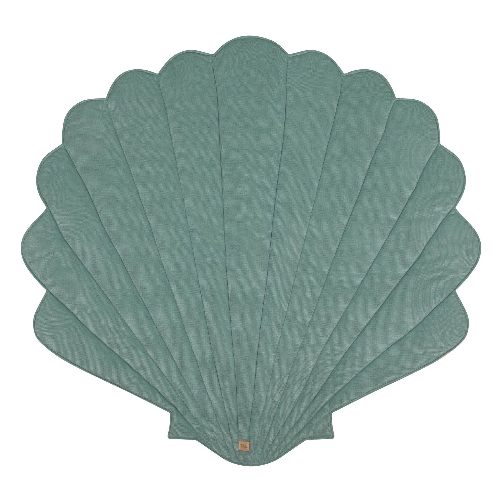 Moi Mili Mint Shell Playmat - Shell-shaped baby mat in organic cotton and soft velvet