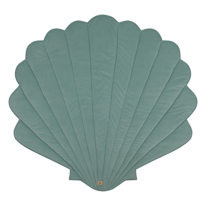 Moi Mili Mint Shell Playmat - Shell-shaped baby mat in organic cotton and soft velvet