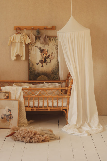Handmade in Poland: OEKO-TEX certified cream organic cotton canopy for nursery