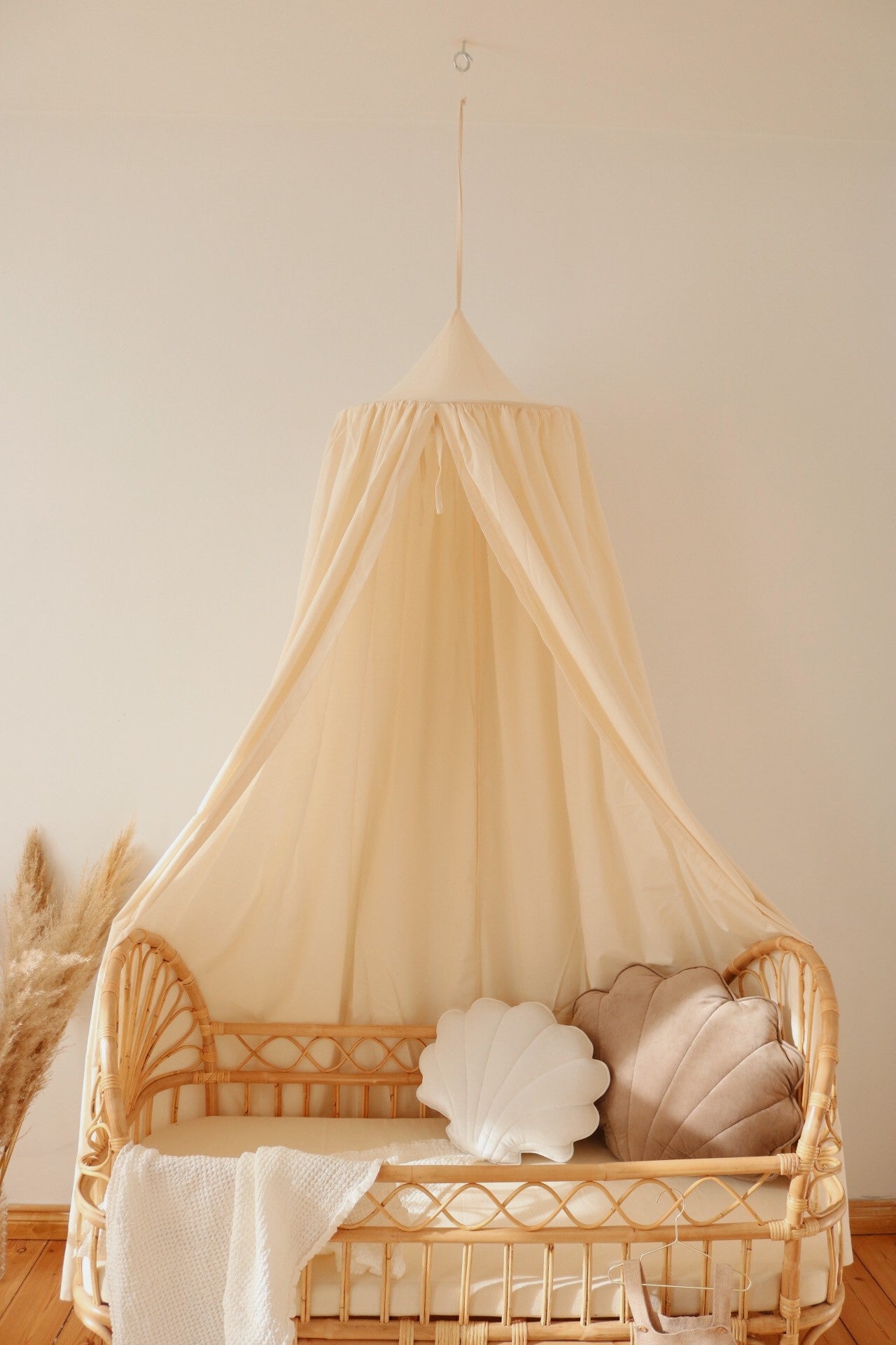 Moi Mili Raw Cotton Organic Cotton Canopy - Natural unbleached hanging bed canopy