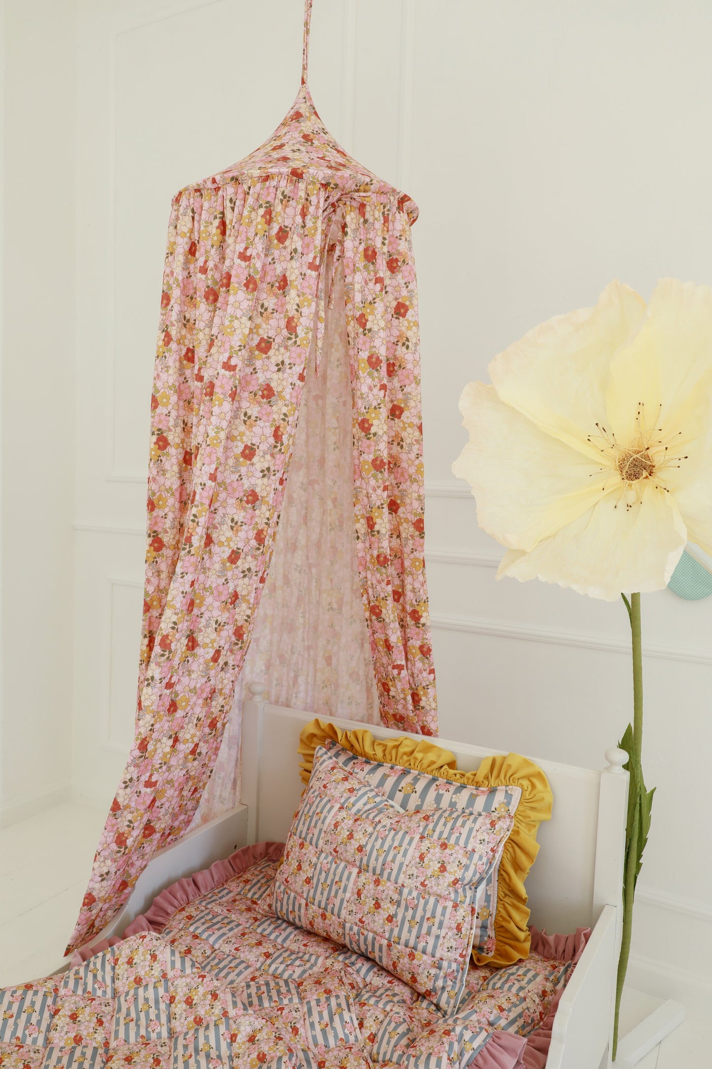 Handmade in Poland: OEKO-TEX certified Spring Garden organic cotton canopy for nursery