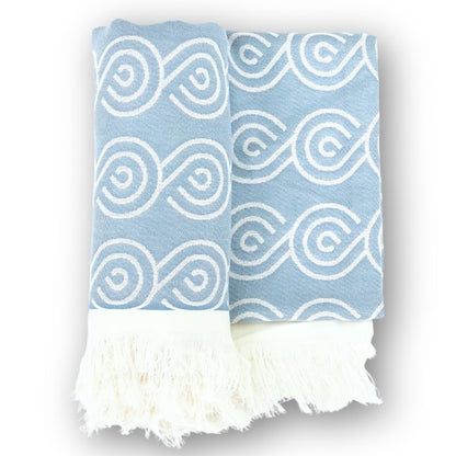 Extra large family beach towel 170x150 cm in bamboo - Blue
