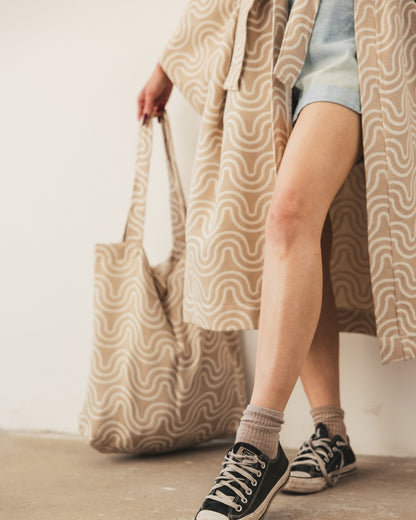 Texture shot: soft bamboo-cotton blend fabric- Sand