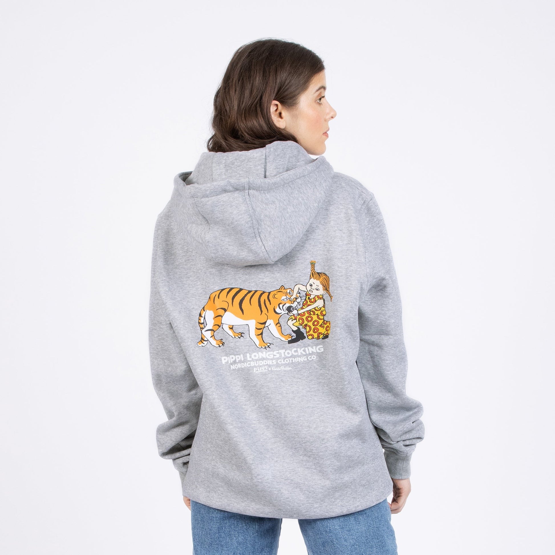 Pippi Longstocking Unisex Heavy Hoodie - Grey