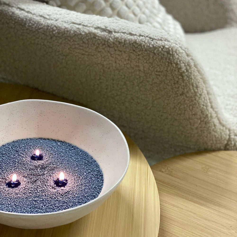 Minimalist colored wax sand for fragrance-free home decor