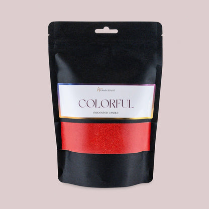 Red unscented vegetable wax powder candle refill 330g
