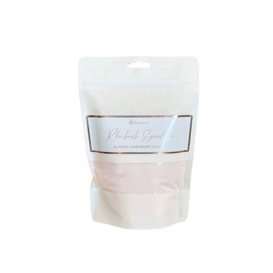 Powdered candle refill kit 330g with natural vegetable wax and wicks - Rhubarb Sparkle 