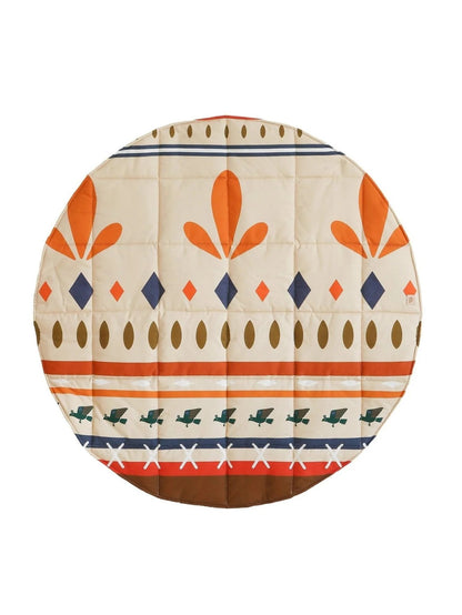 Moi Mili Round Cotton Mat Native Vibe - Circular quilted playmat with tribal pattern