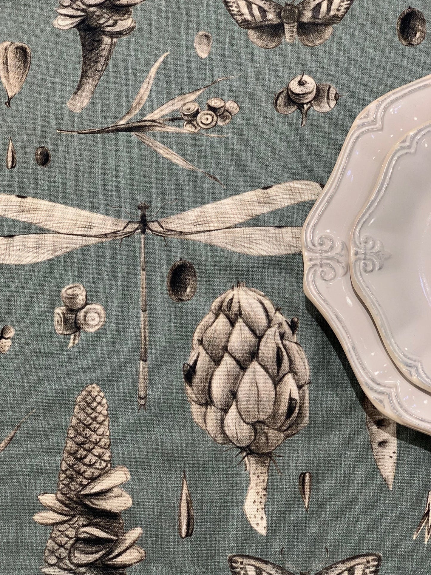 Round Tablecloth - Seeds Aqua