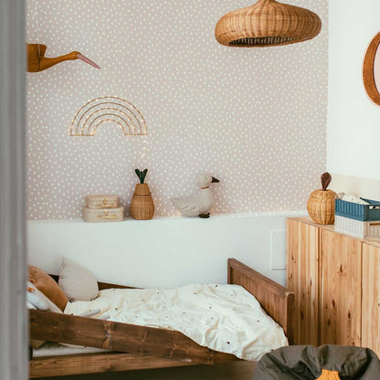 Simple Irregular Dots Wallpaper - Powder Pink And White
