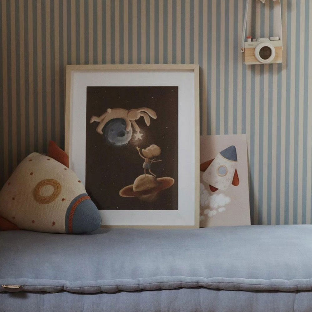 Simple Vintage Stripes Wallpaper - Beige And Blue