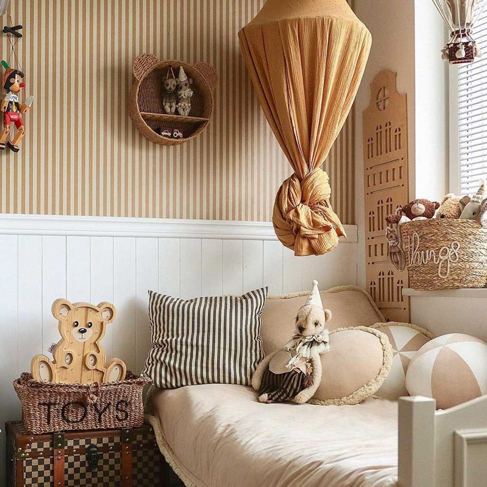 Simple Vintage Stripes Wallpaper - Beige And Brown
