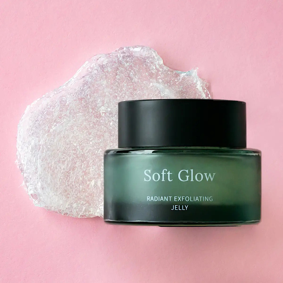 Clear texture swatch of the Soft Glow natural peeling gel by USVA Cosmetics.