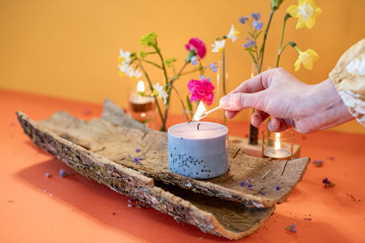 Peony floral scented soy wax candle handmade by TL Candles