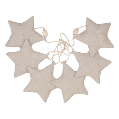 Moi Mili Sand Star Dust Star Garland - Warm beige hanging bunting with subtle shimmer
