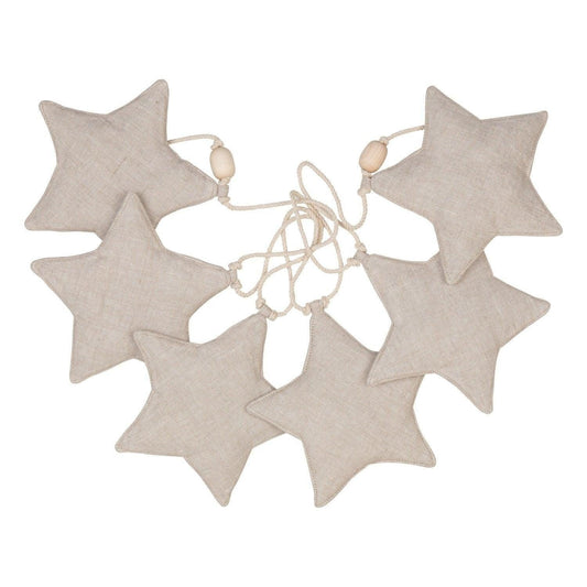 Moi Mili Sand Star Dust Star Garland - Warm beige hanging bunting with subtle shimmer
