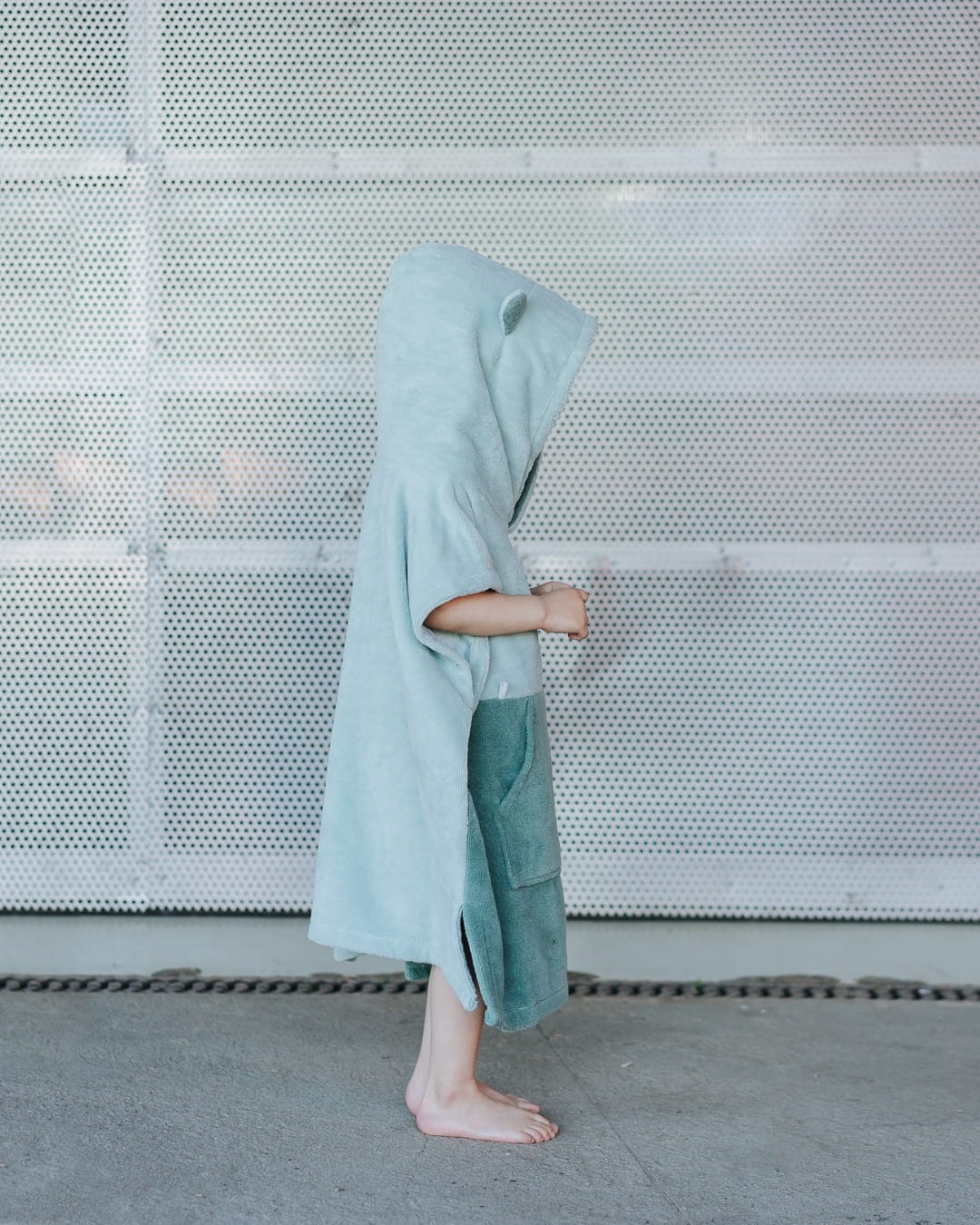 Side View of Oeko-Tex certified bamboo fabric for kids safety - Green
