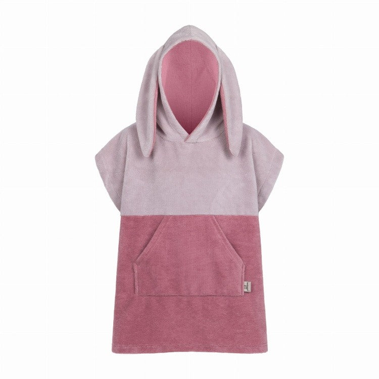Kids surf poncho Bunny design for beach and pool - Pink