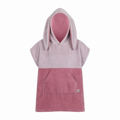 Kids surf poncho Bunny design for beach and pool - Pink