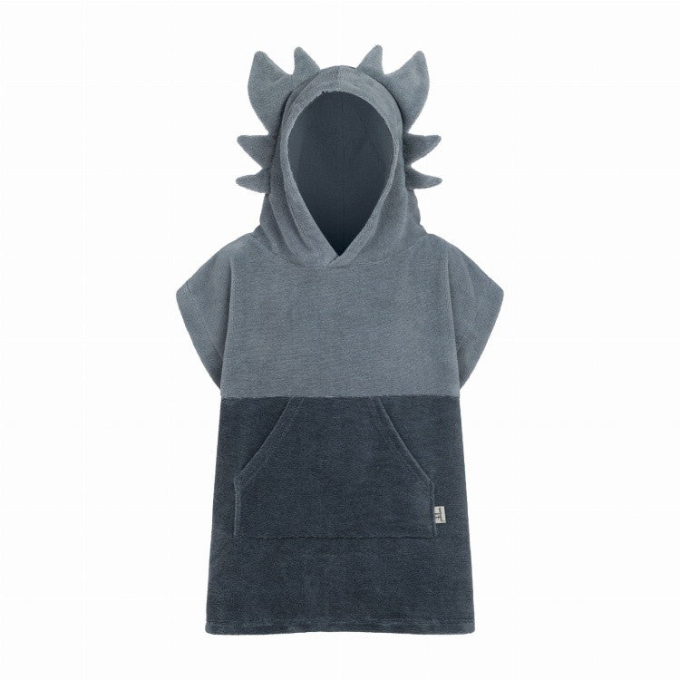 Kids surf poncho Dragon design for beach and pool - Grey