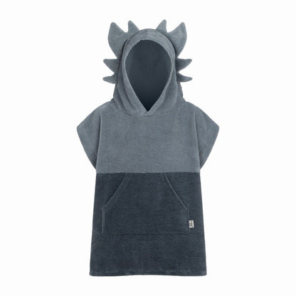 Kids surf poncho Dragon design for beach and pool - Grey
