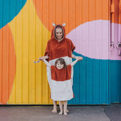 Surffoxy Windproof hooded towel for swimming and surfing - Orange