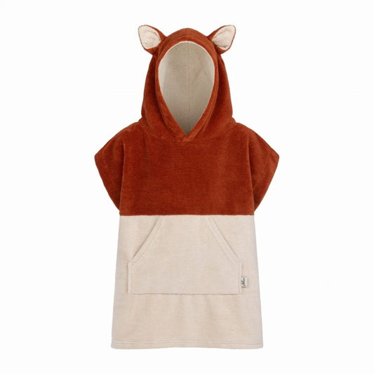 Kids surf poncho Foxy design for beach and pool - Orange