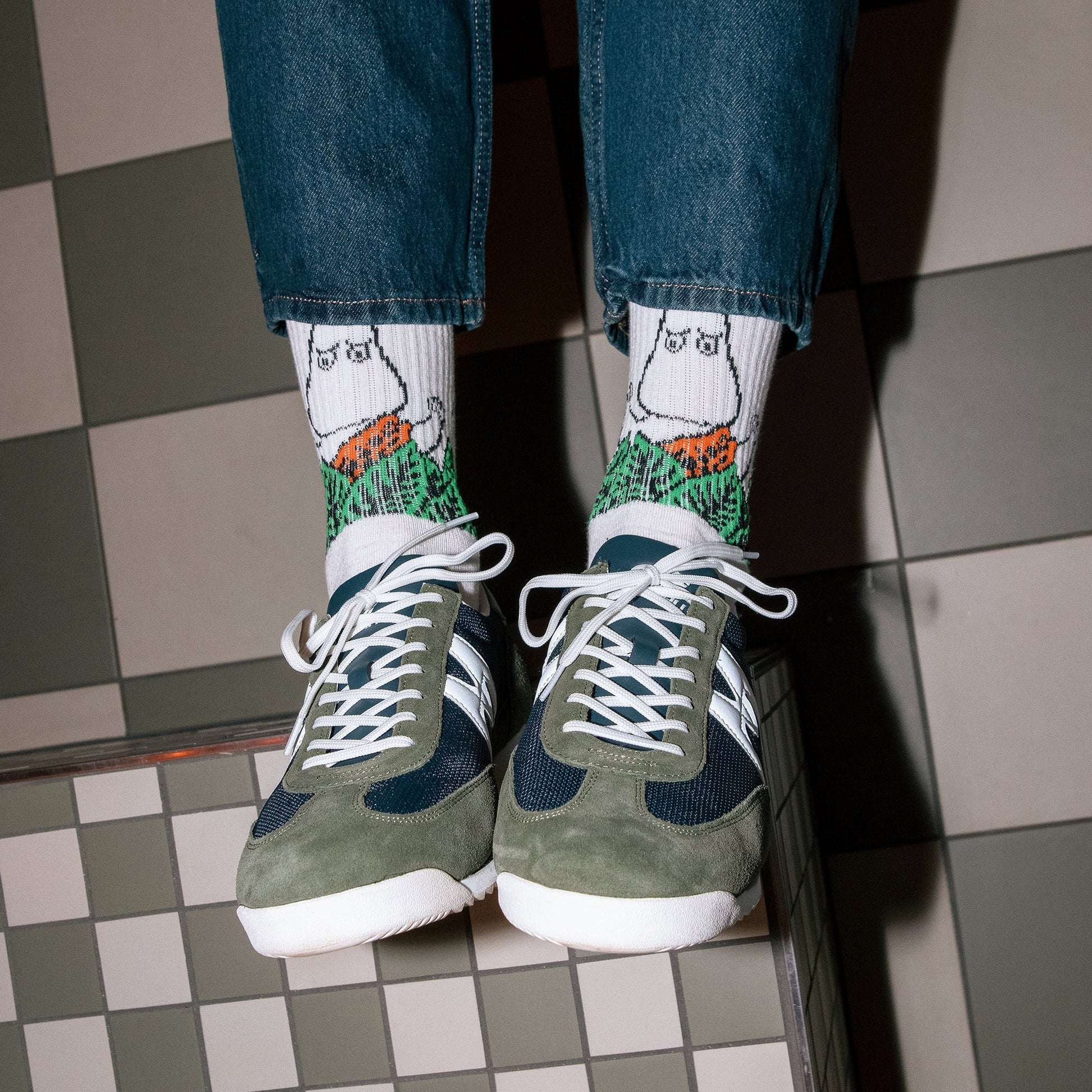 Moomin Jungle Men's Retro Socks - White