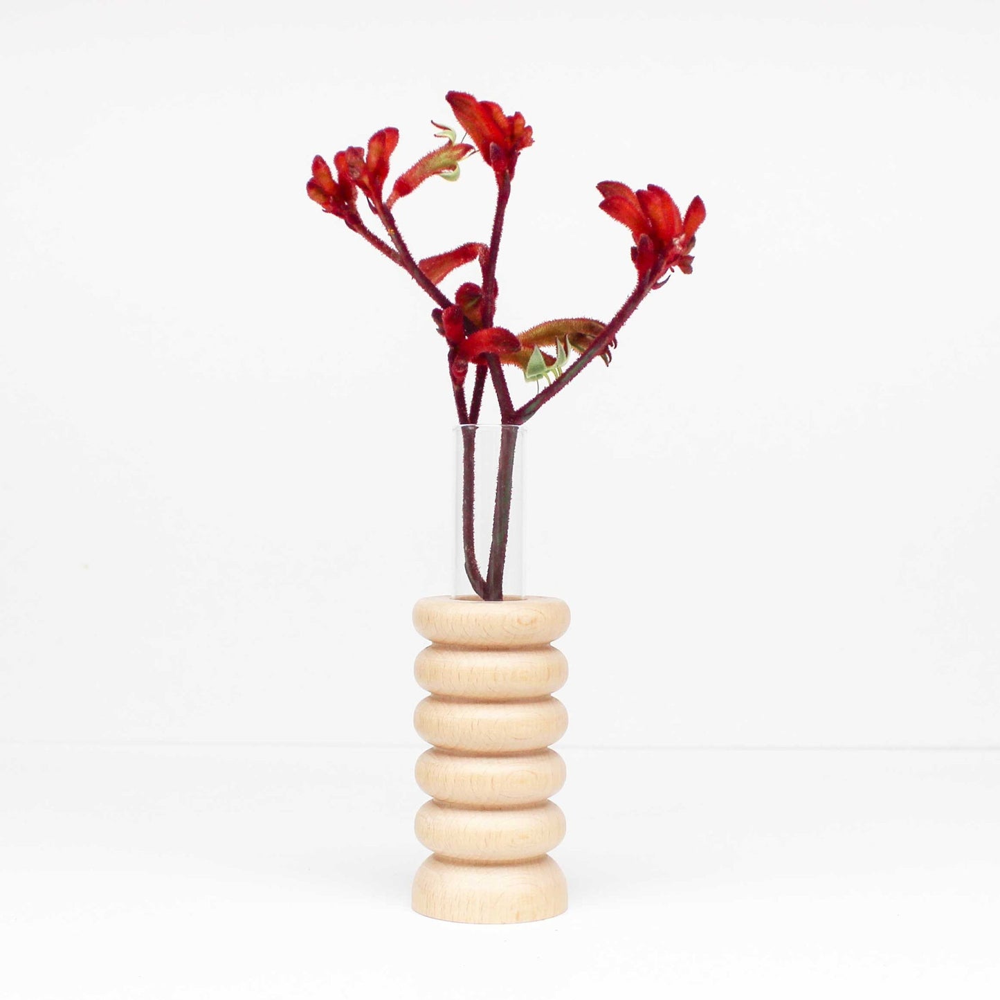 Handcrafted solid wood Totem vase Medium Nº 1, inspired by ancestral shapes. Sustainable wooden sculpture made in Portugal by 5mm Paper.
