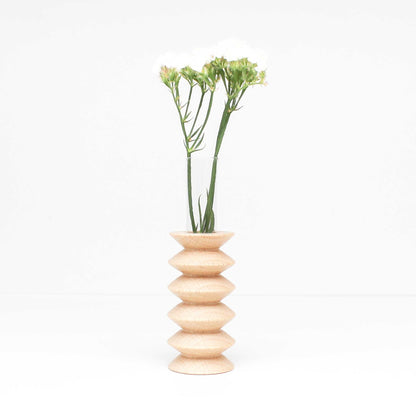 Handcrafted solid wood Totem vase Medium Nº 2, inspired by ancestral shapes. Sustainable wooden sculpture made in Portugal by 5mm Paper.