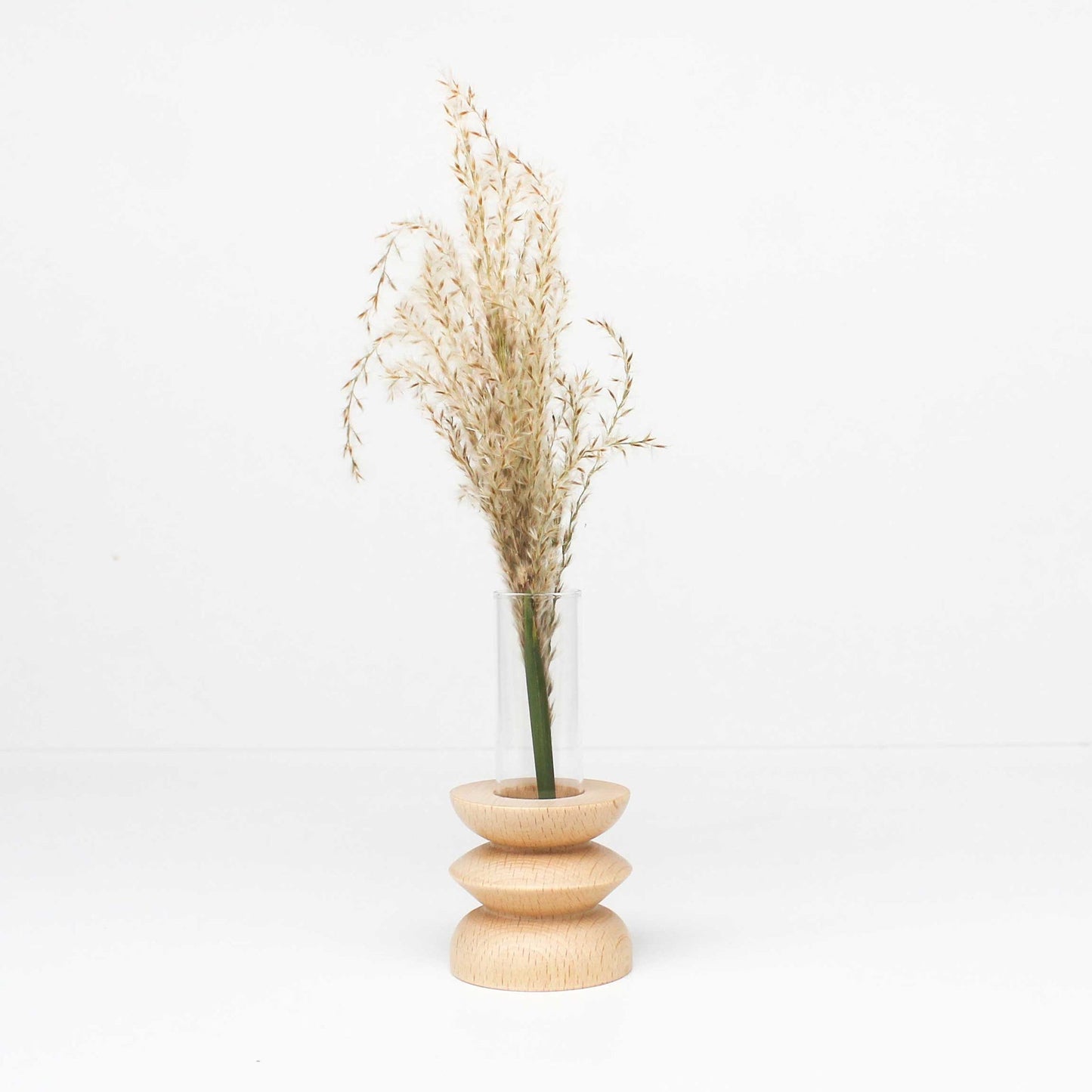 Handcrafted solid wood Totem vase Short Nº 3, inspired by ancestral shapes. Sustainable wooden sculpture made in Portugal by 5mm Paper.