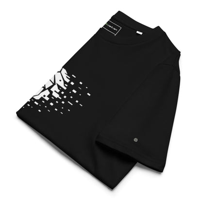 Folded view of premium organic Polygonal Wolf  cotton t-shirt 