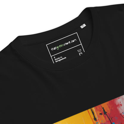 Zoom on the label of the City Pulse t-shirt. black