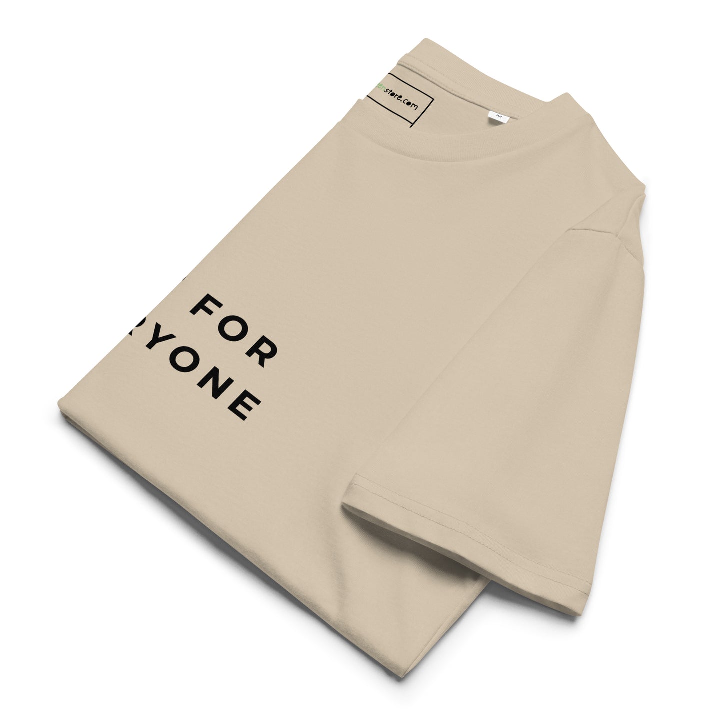 Side view of the folded Not for Everyone t-shirt showing the sleeve detail. dust