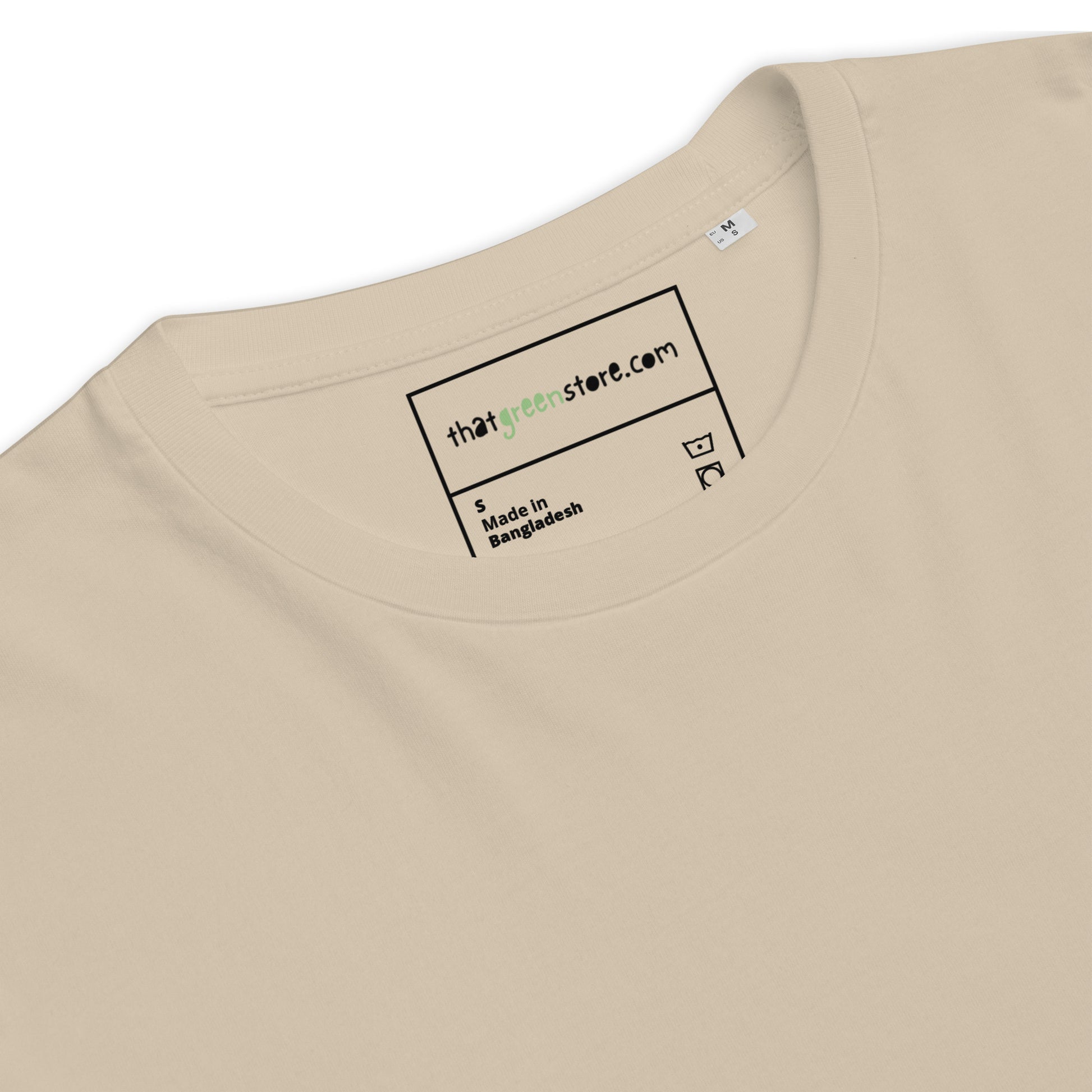 Zoomed view of the collar and fabric texture of the Not for Everyone t-shirt. dust