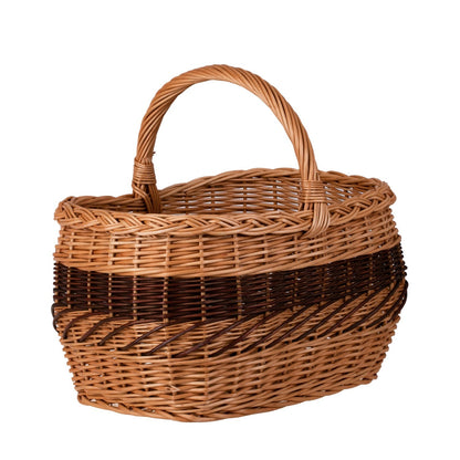 Handmade Walburga wicker shopping basket with sturdy handle