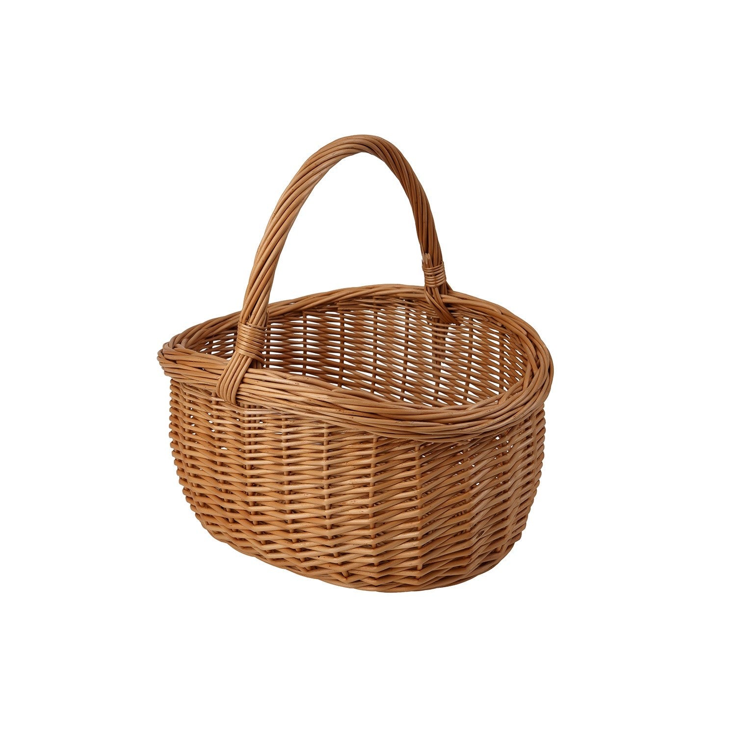 Handmade Walissa wicker shopping basket with sturdy handle