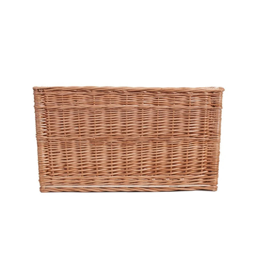 side view Premium Cervus wicker firewood basket for home decor