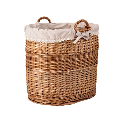 Side view  Large Celia wicker storage basket for home organization