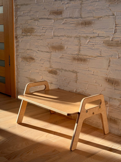 Wooden Kids Floor Table - Montessori Toddler Activity Table
