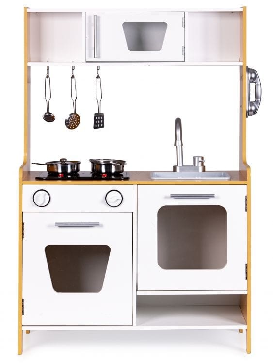 Wooden Play Kitchen with Multimedia Burners