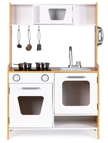 Wooden Play Kitchen with Multimedia Burners